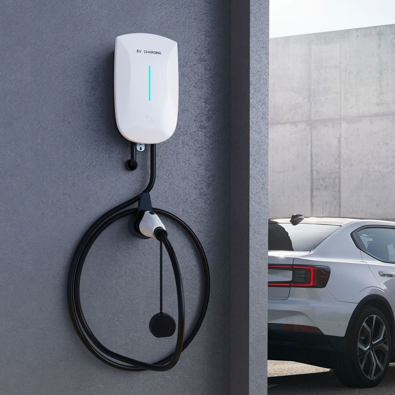 Wall Mounted 7kw Type 2 EV Charger European Standard App Control Fast Charging