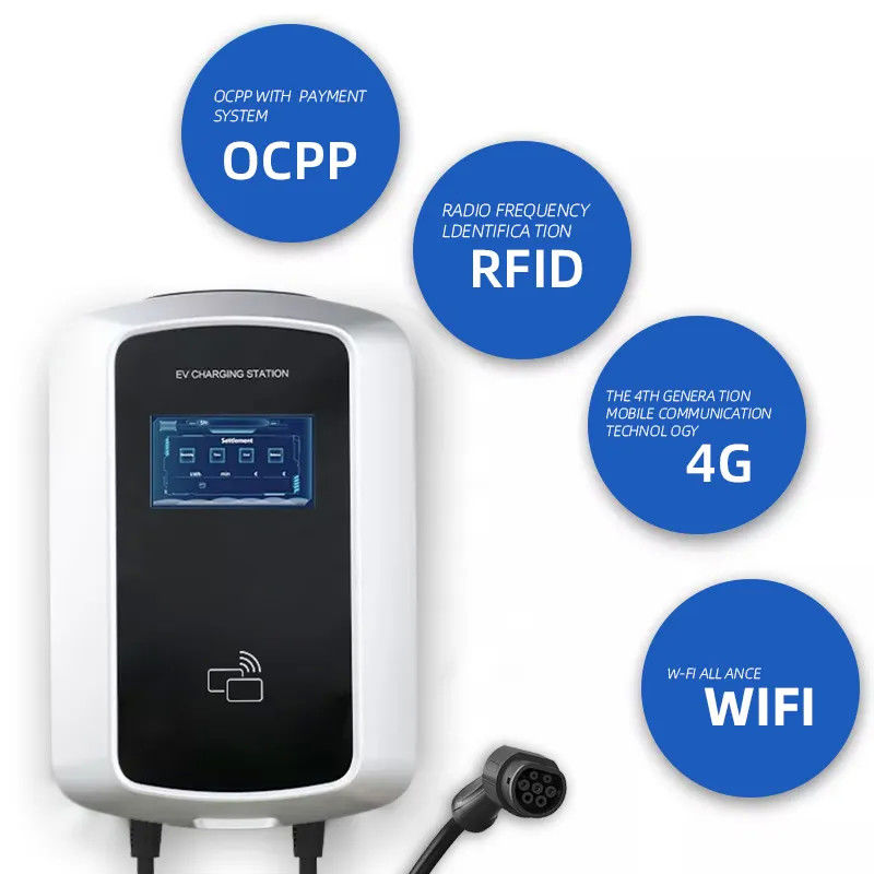 European Standard 3 Phase WIFI Connection Wall Mounted EV Charging Station for home