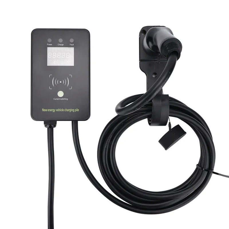 AC 220V Swiping Card 5 Gears Wall Mounted EV Charging Station with LED Screen