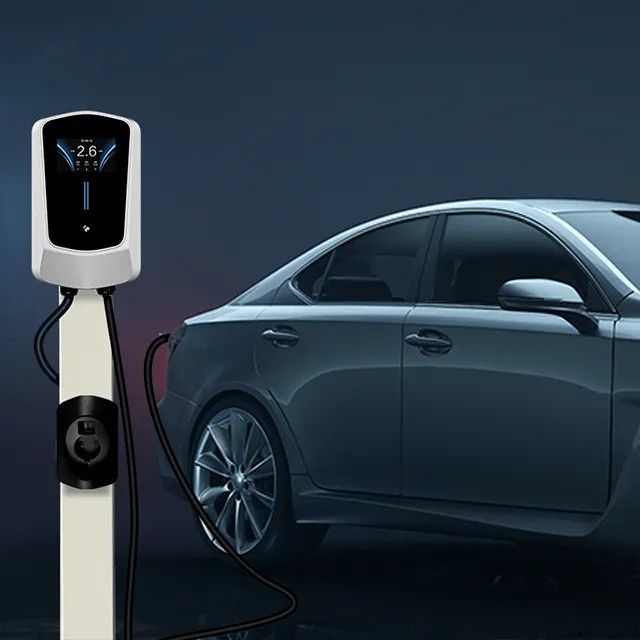 4.3 Inch Screen 11kw 22kw Wall Mounted Car Charging Points With 5 Meters Cable