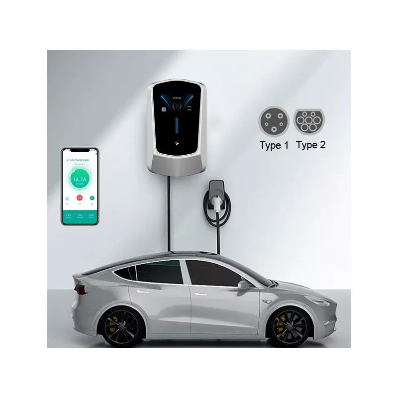 Column Mounted Type 1 Type 2 Ev Wall Box Charger UV Resistant
