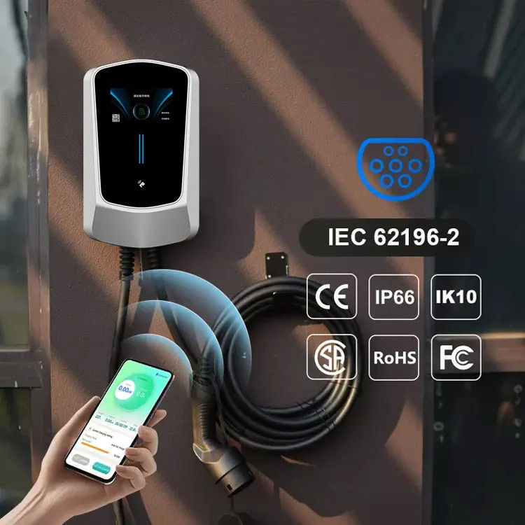 Column Mounted Type 1 Type 2 Ev Wall Box Charger UV Resistant
