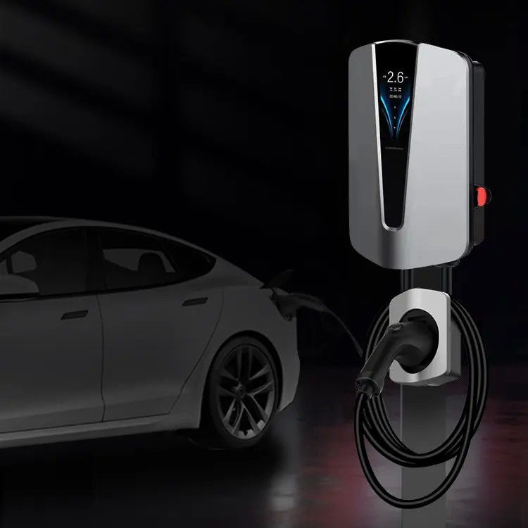 4.3 Inch Screen 22 Kilowatts 5m Cable Wall EV Charger For Tesla Fast Charging Home