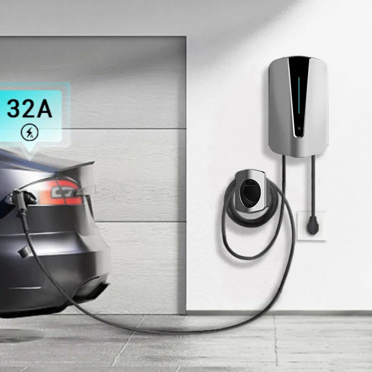 App Control Swipe Card 32A 48A Fireproof PC Home Smart Wall EV Charger American Standard