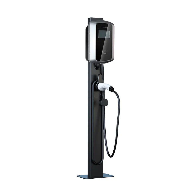 3 Phase LCD Screen Display Wall Mounted EV Charging Station 7kw EV Charging Point