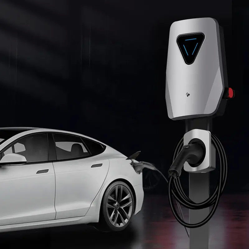 220V Fast Charging Single Gun Wall EV Charger With 4.3 Inch LED Screen