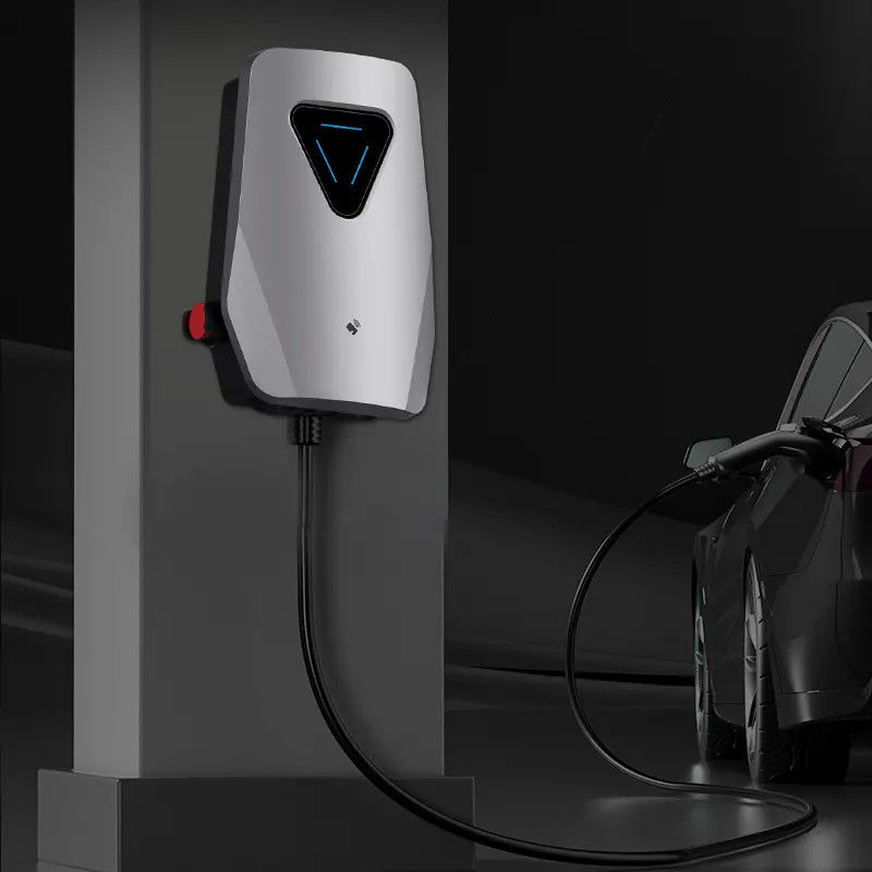 220V Fast Charging Single Gun Wall EV Charger With 4.3 Inch LED Screen