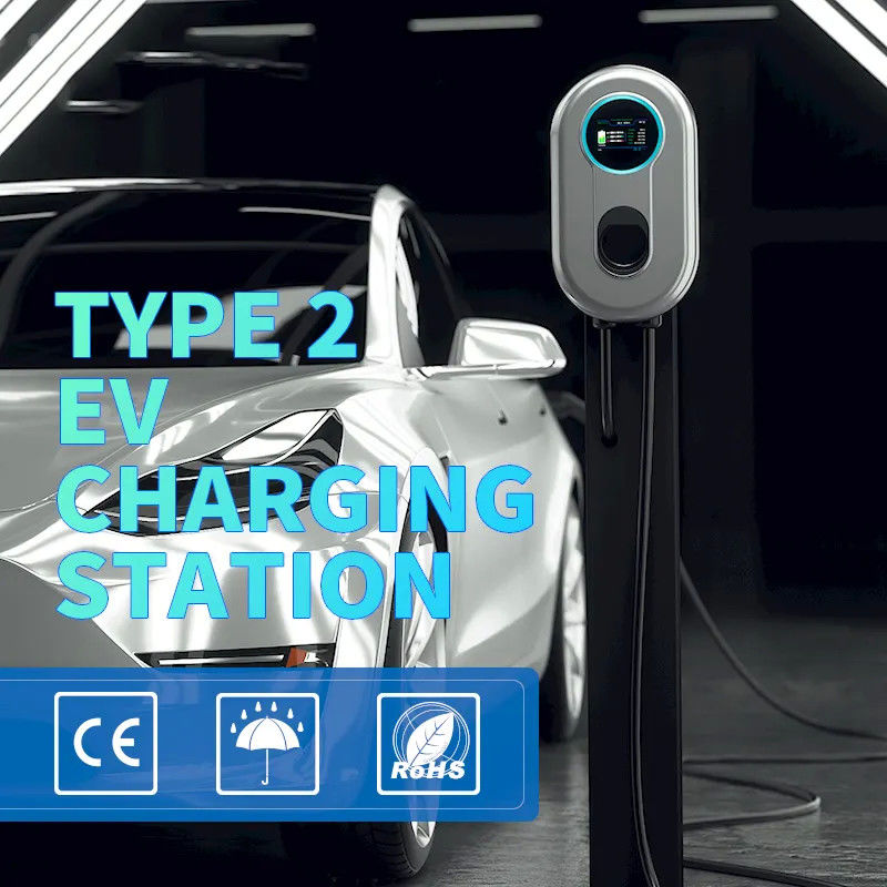 22kw RFID Card 5 Meters Cable Mobile Type 2 EV Charging Station