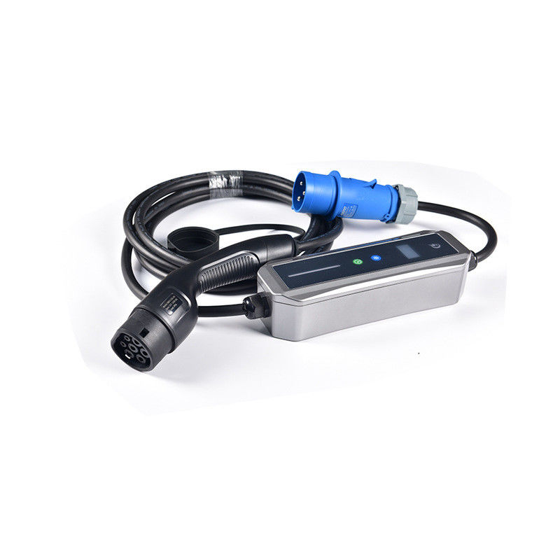 Type 2 Customized Colors 22kw Portable AC EV Charger With OLED Screen